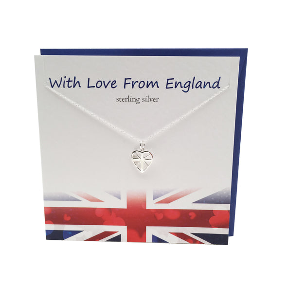 Great British Union Jack silver heart necklace | The Silver Studio