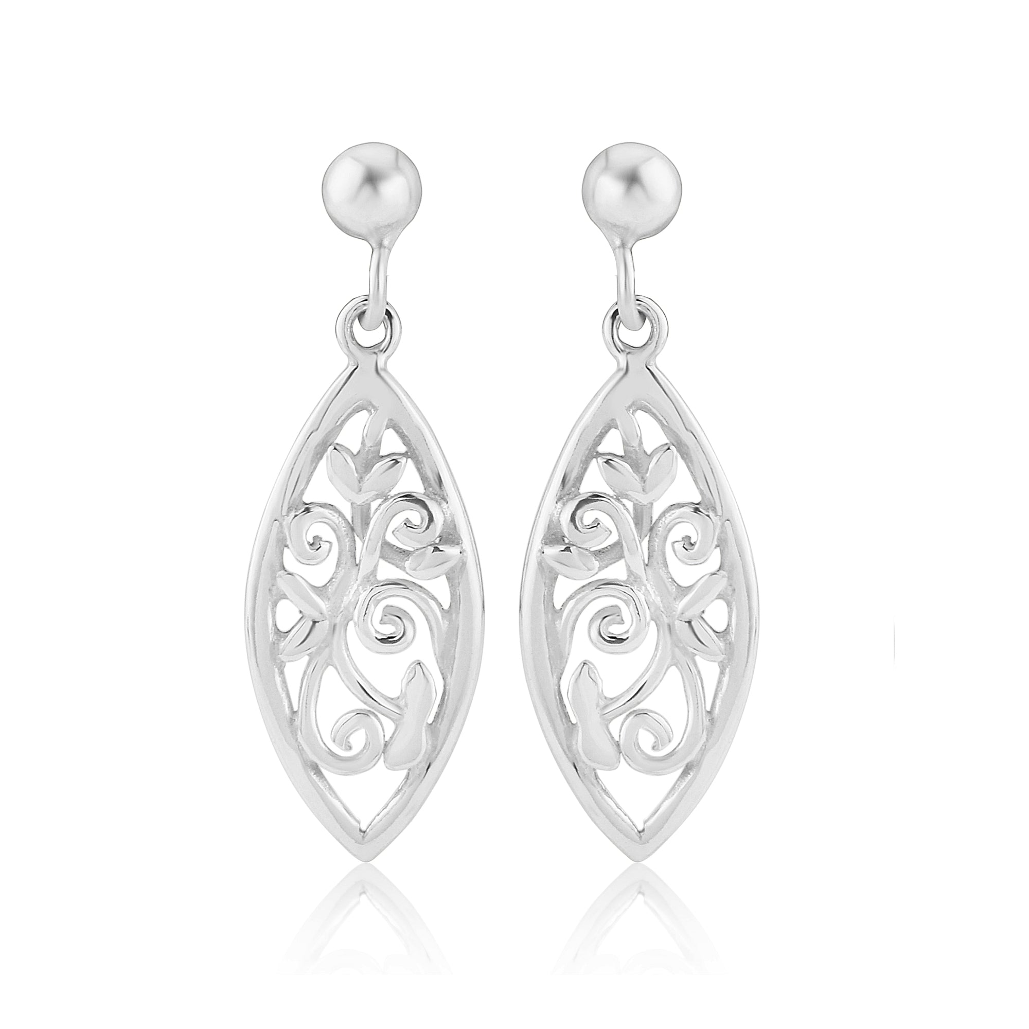 Scottish Woodland Garden silver small drop earrings | Glenna Jewellery Scotland