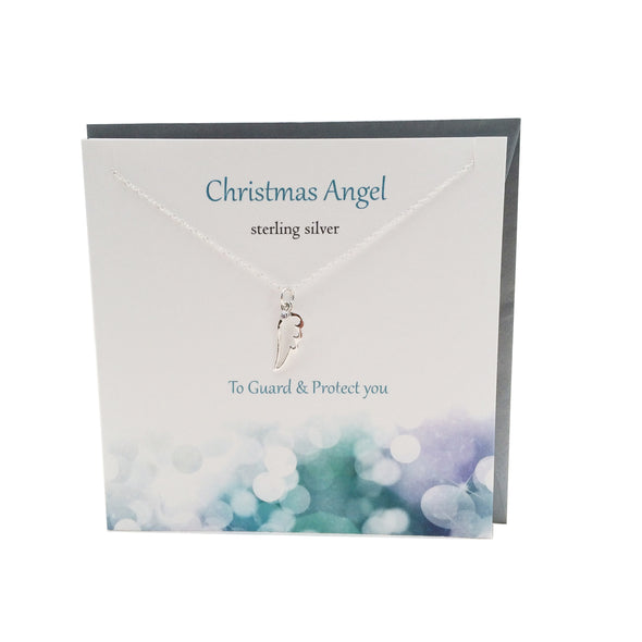 Christmas Angel wing silver necklace | The Silver Studio Scotland