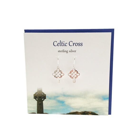 Celtic cross Scotland sterling silver earrings | The Silver Studio 