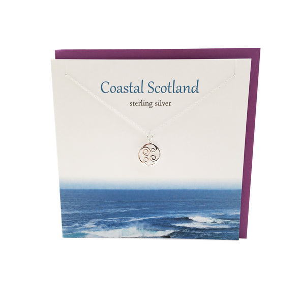 Coastal Scotland Silver Wave pendant | The Silver Studio