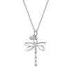 Dragonfly silver pendant with Amber Crystal| Glenna Jewellery Scotland