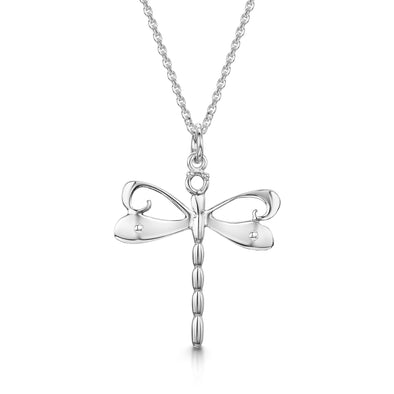 Dragonfly silver pendant medium| Glenna Jewellery Scotland