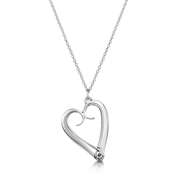 Celtic Eternal Heart Silver Necklace Large | Glenna Jewellery Scotland