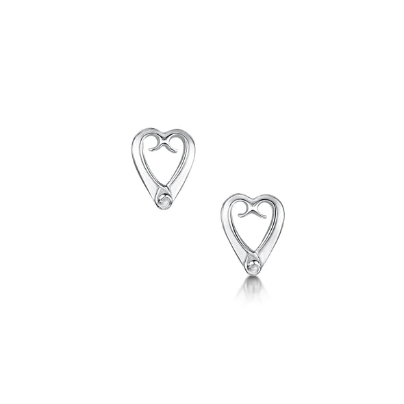 Celtic Eternal Heart Silver stud earrings | Glenna Jewellery Scotland
