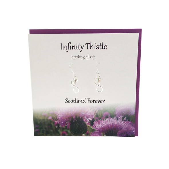 Infinity Thistle Scotland Forever silver Earrings | The Silver Studio