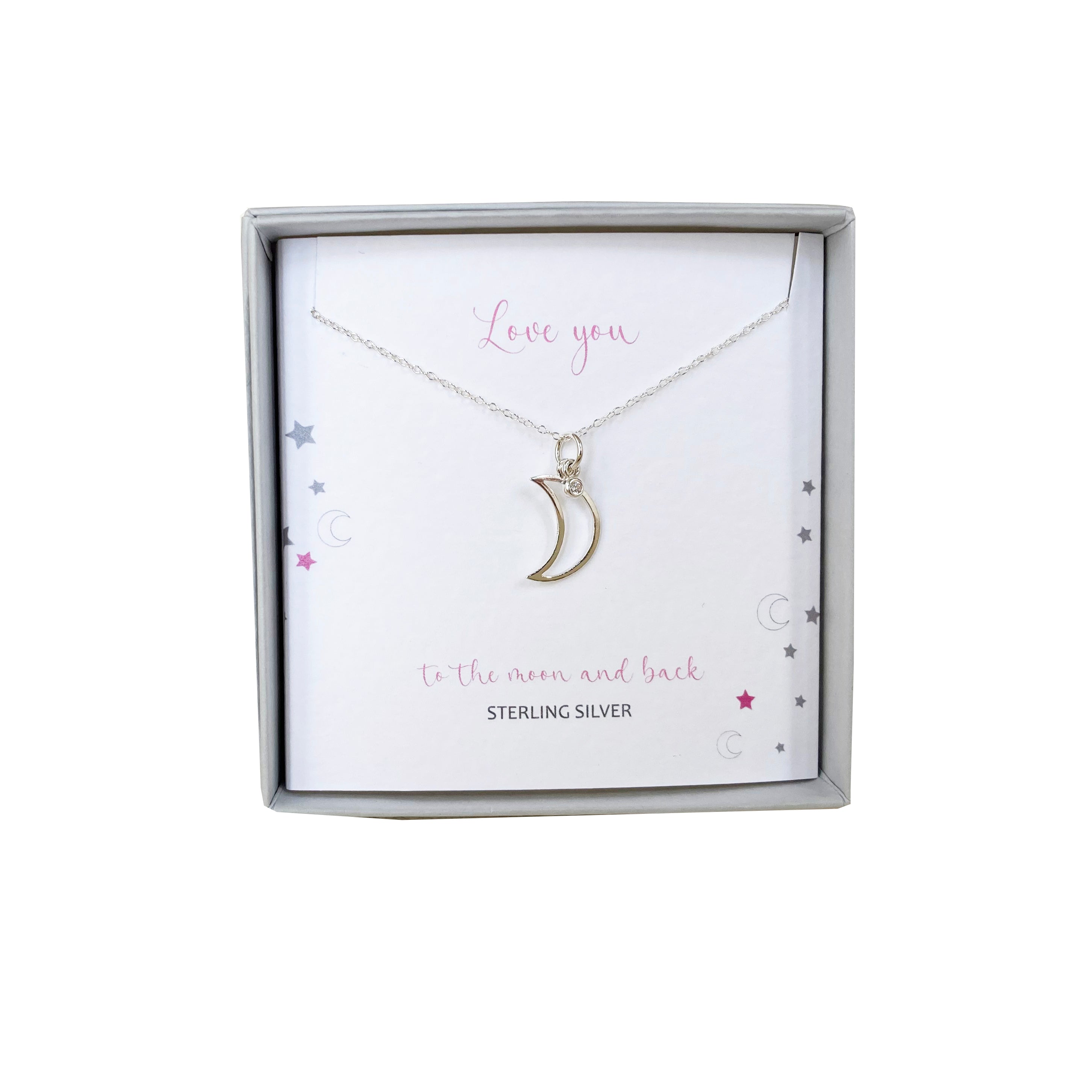 Silver Studio Wishes - Love You To The Moon & Back pendant
