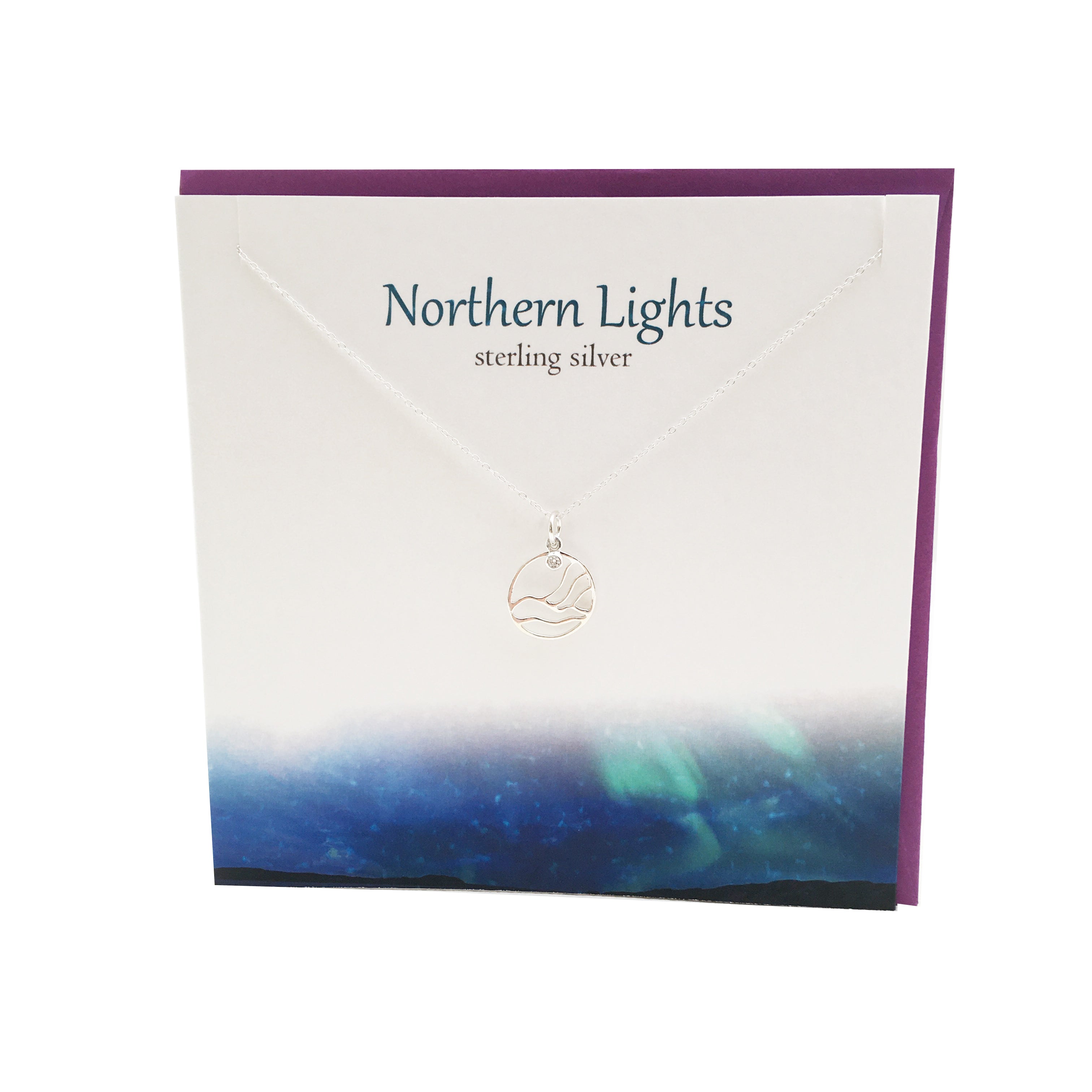 Northern Lights Aurora Borealis silver pendant | The Silver Studio Scotland