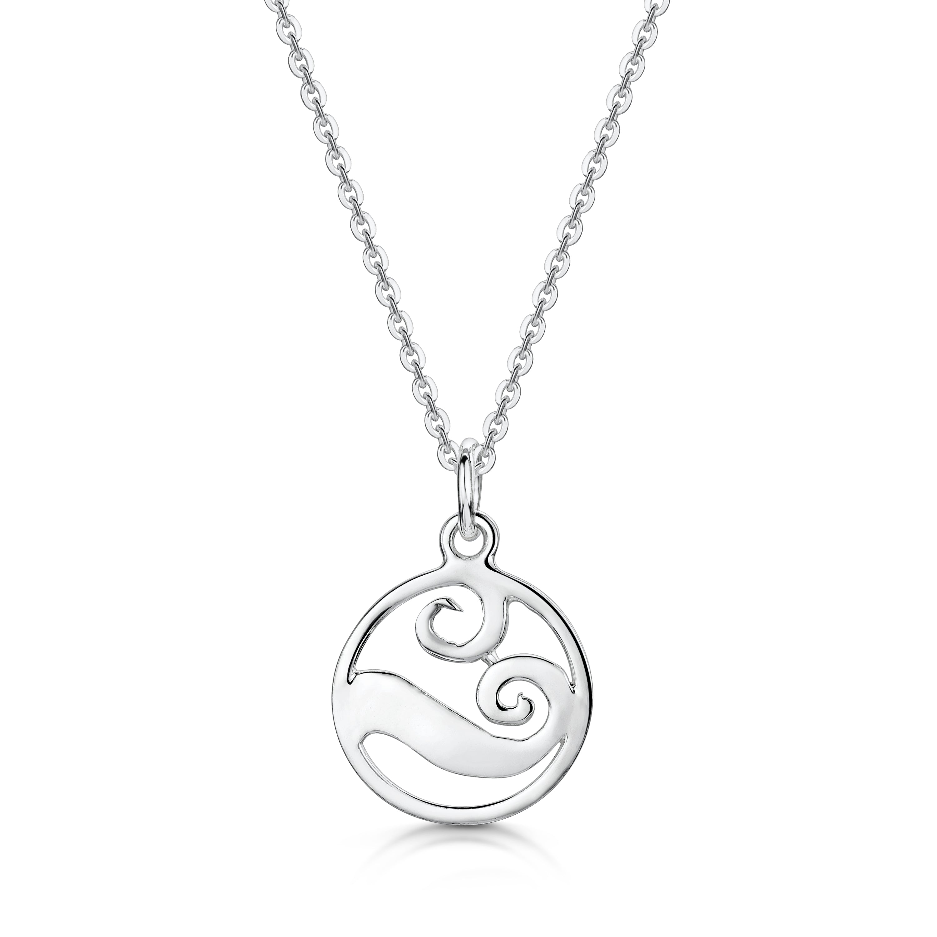 Popular Shoreline Circle Necklace (Sterling Silver)