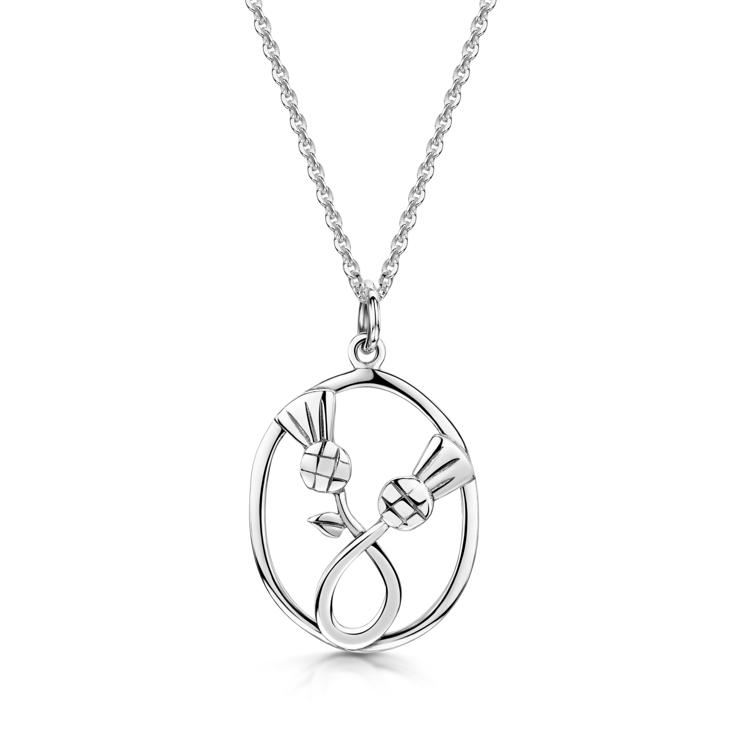 Scottish Thistle Dancing silver pendant | Glenna Jewellery Scotland
