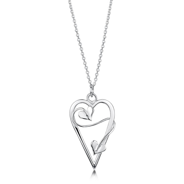Sweetheart Long Drop Silver Pendant| Glenna Jewellery Scotland