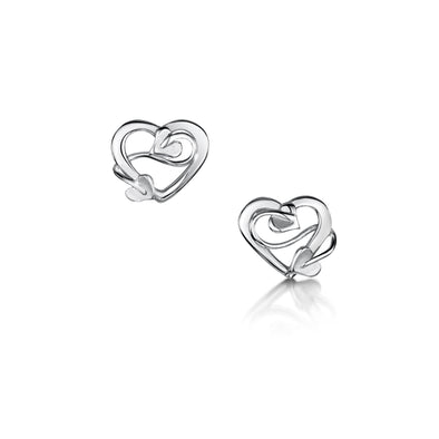 Sweetheart Silver Stud Earrings| Glenna Jewellery Scotland
