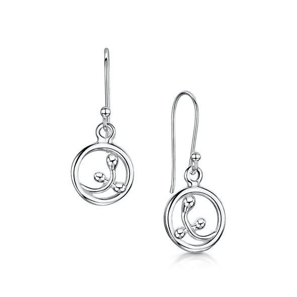 Scottish Willow silver small drop earrings | Glenna Jewellery Scotland