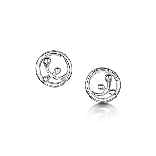 Scottish Willow silver stud earrings | Glenna Jewellery Scotland